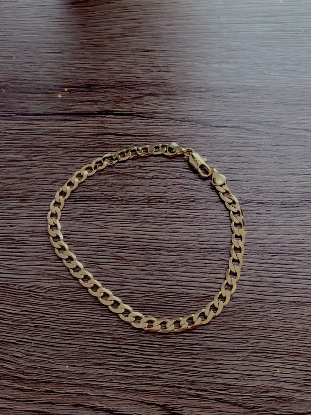 Gold-Tone Curb Chain Bracelet for Men
